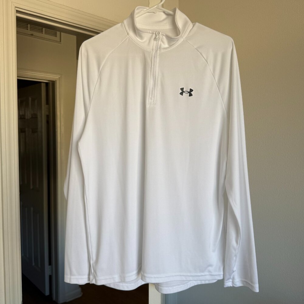 Under Armour Long Sleeve Quarter Zip White Large